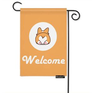 SKU-03-12.5 x 18 Inch Welcome Corgi Garden Flag